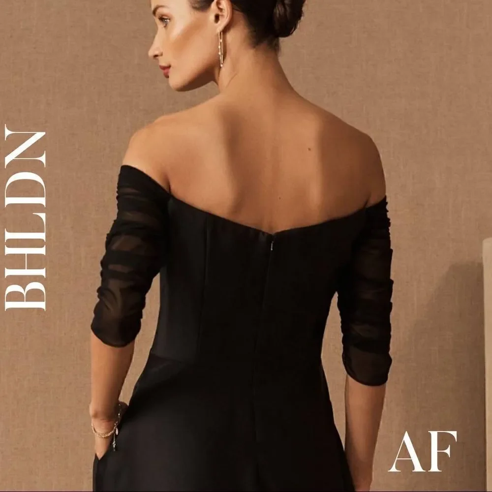 BHLDN BOWDEN SATIN GOWN BLACK NEW NWT SIZES 6
